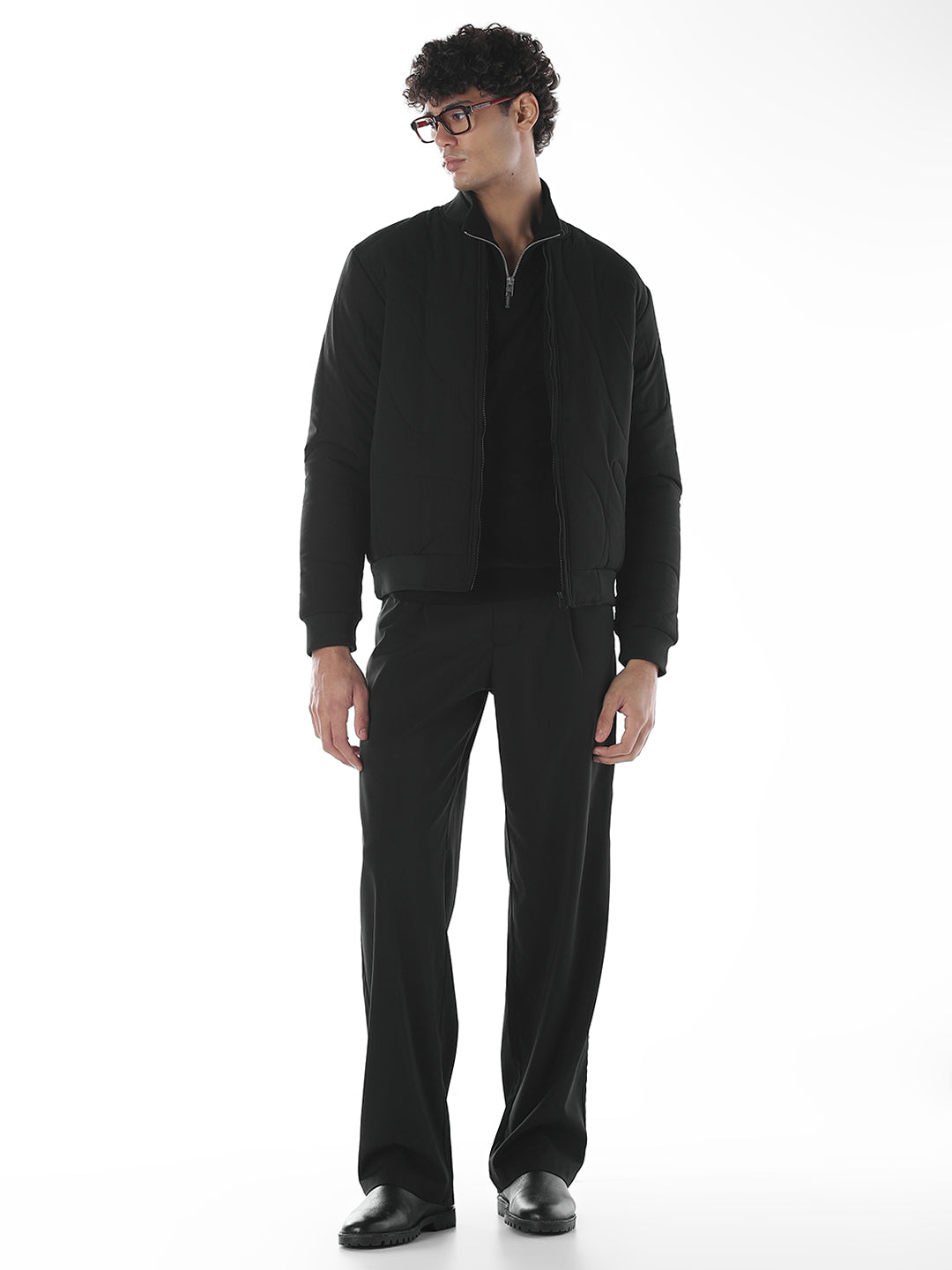 Mandarin Collar Zipped Jacket