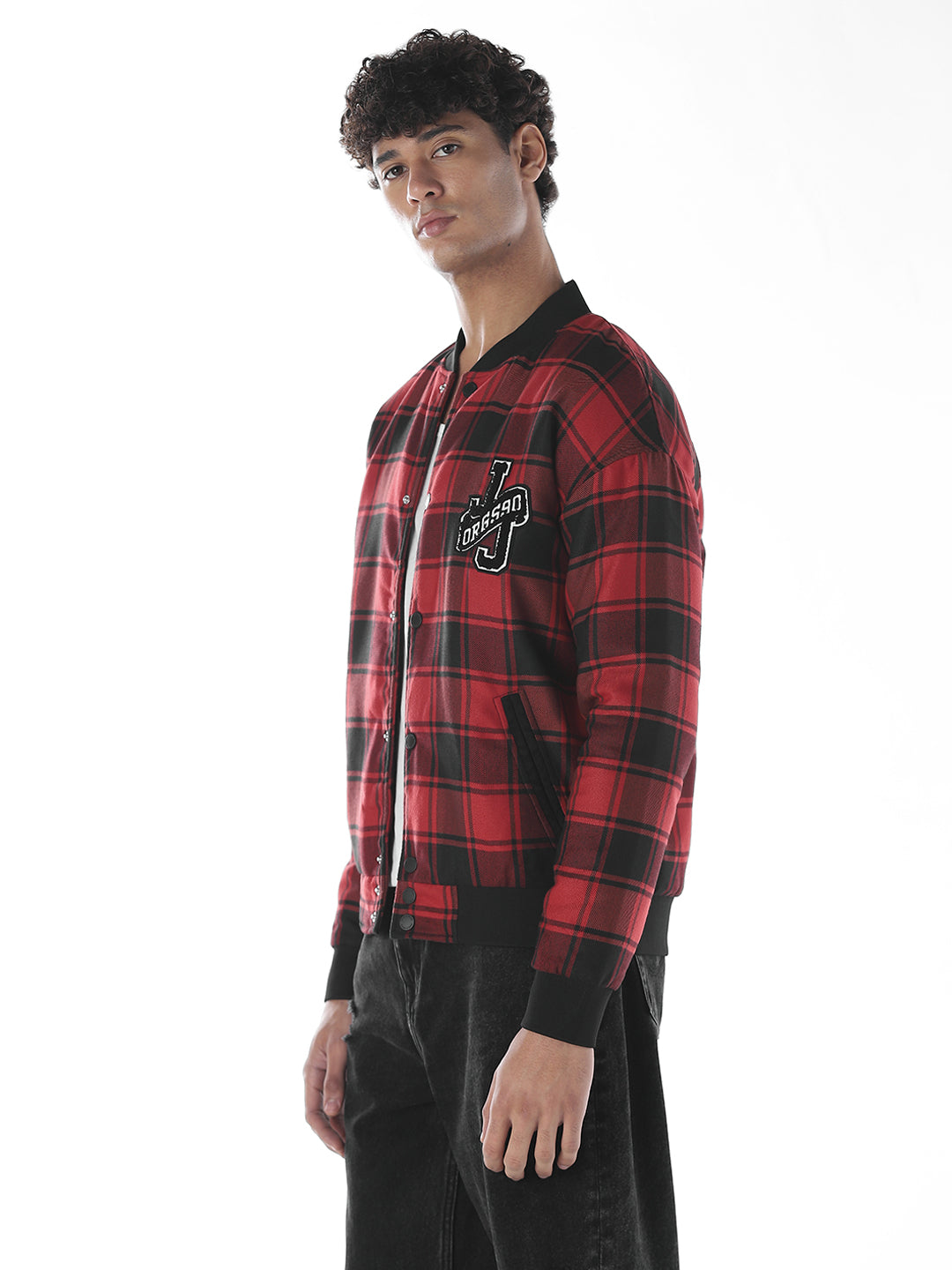 Red Check Bomber Jacket