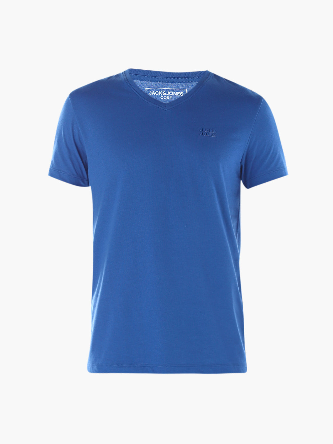 Cotton V-Neck T-shirt - Blue