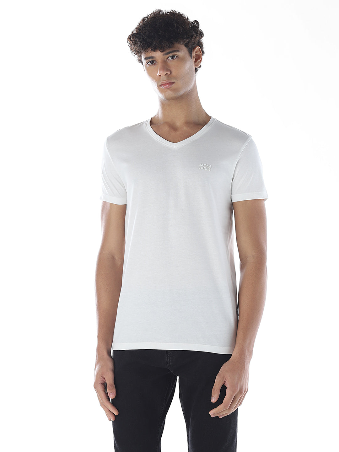 Cotton V-Neck T-shirt - White