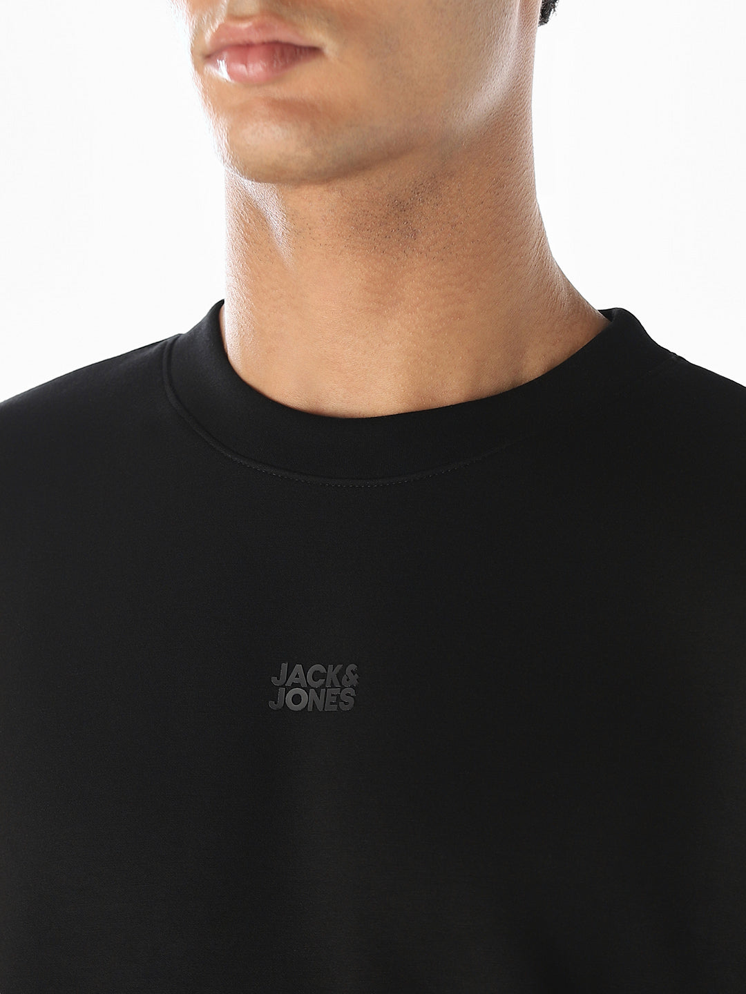 Logo Print Oversized Sweatshirt- Black