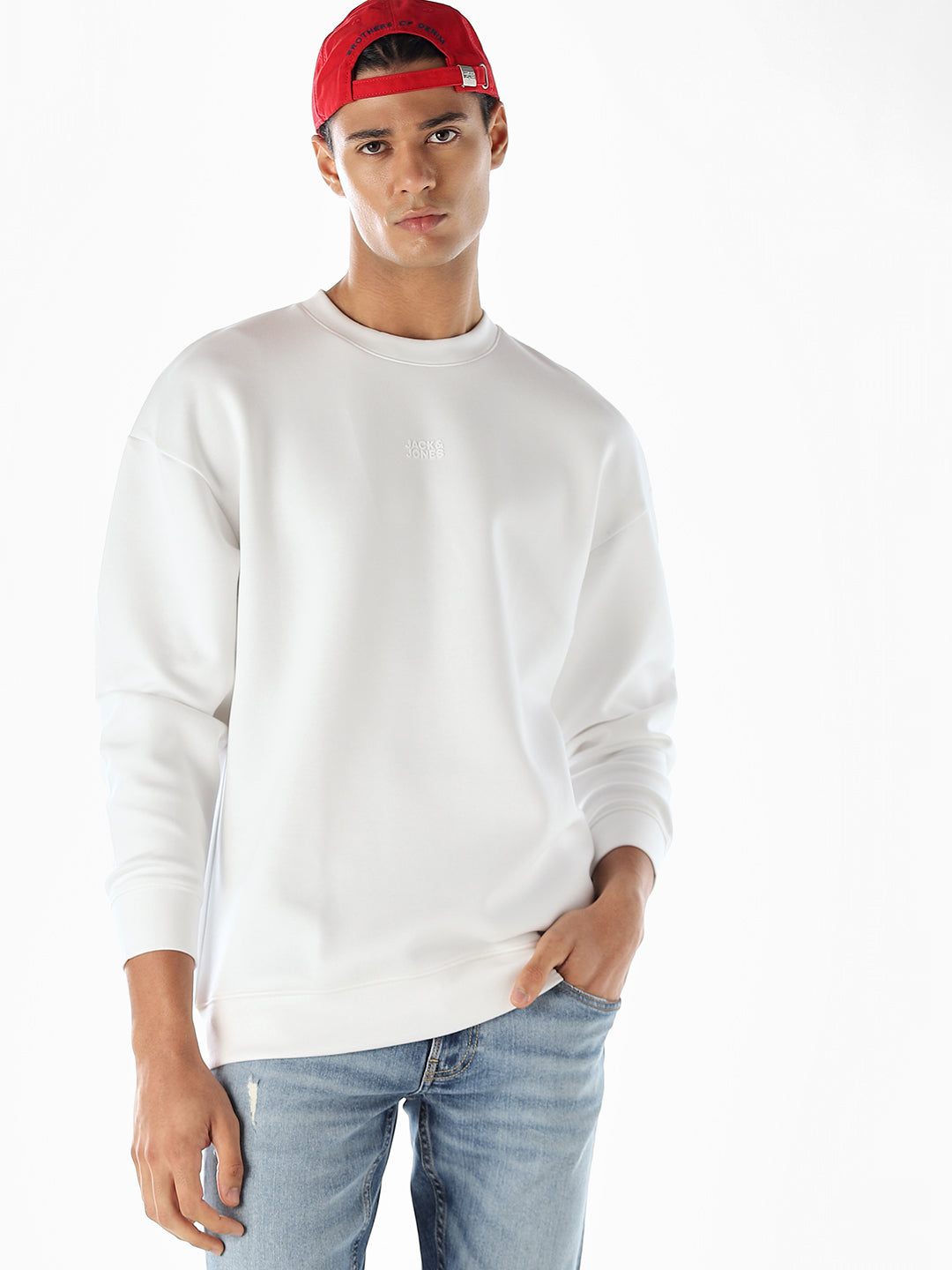 Logo Print Oversized Sweatshirt - White
