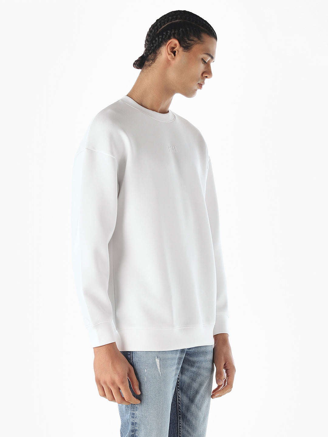 Logo Print Oversized Sweatshirt - White