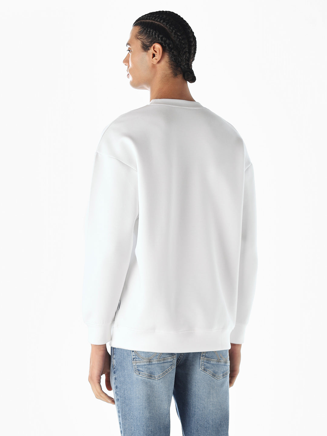 Logo Print Oversized Sweatshirt - White