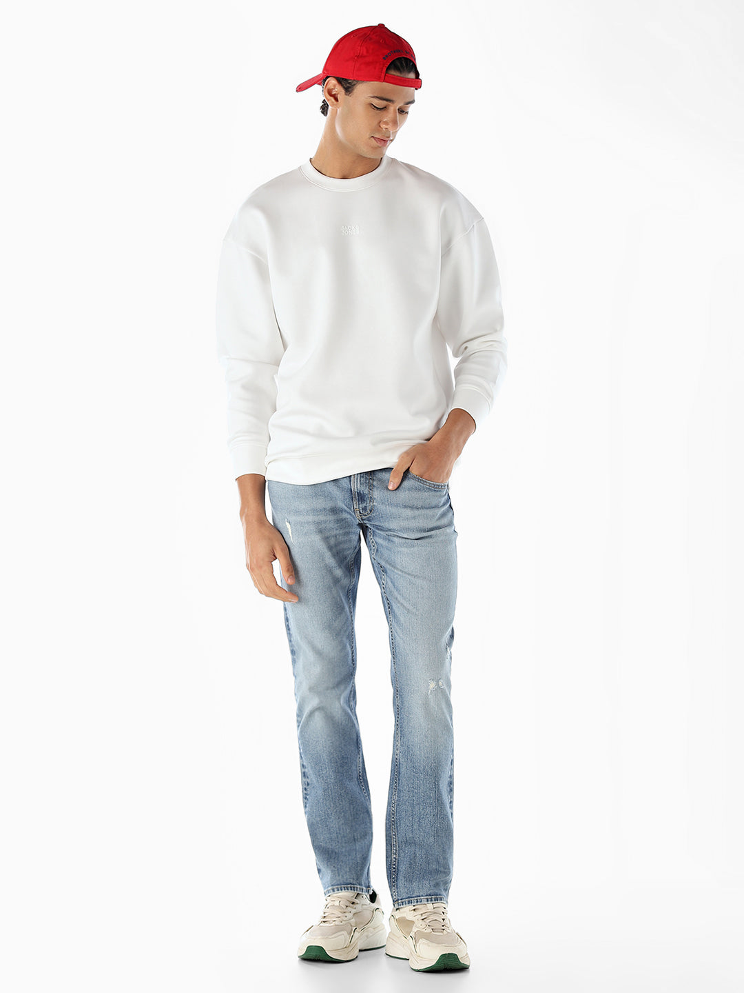 Logo Print Oversized Sweatshirt - White