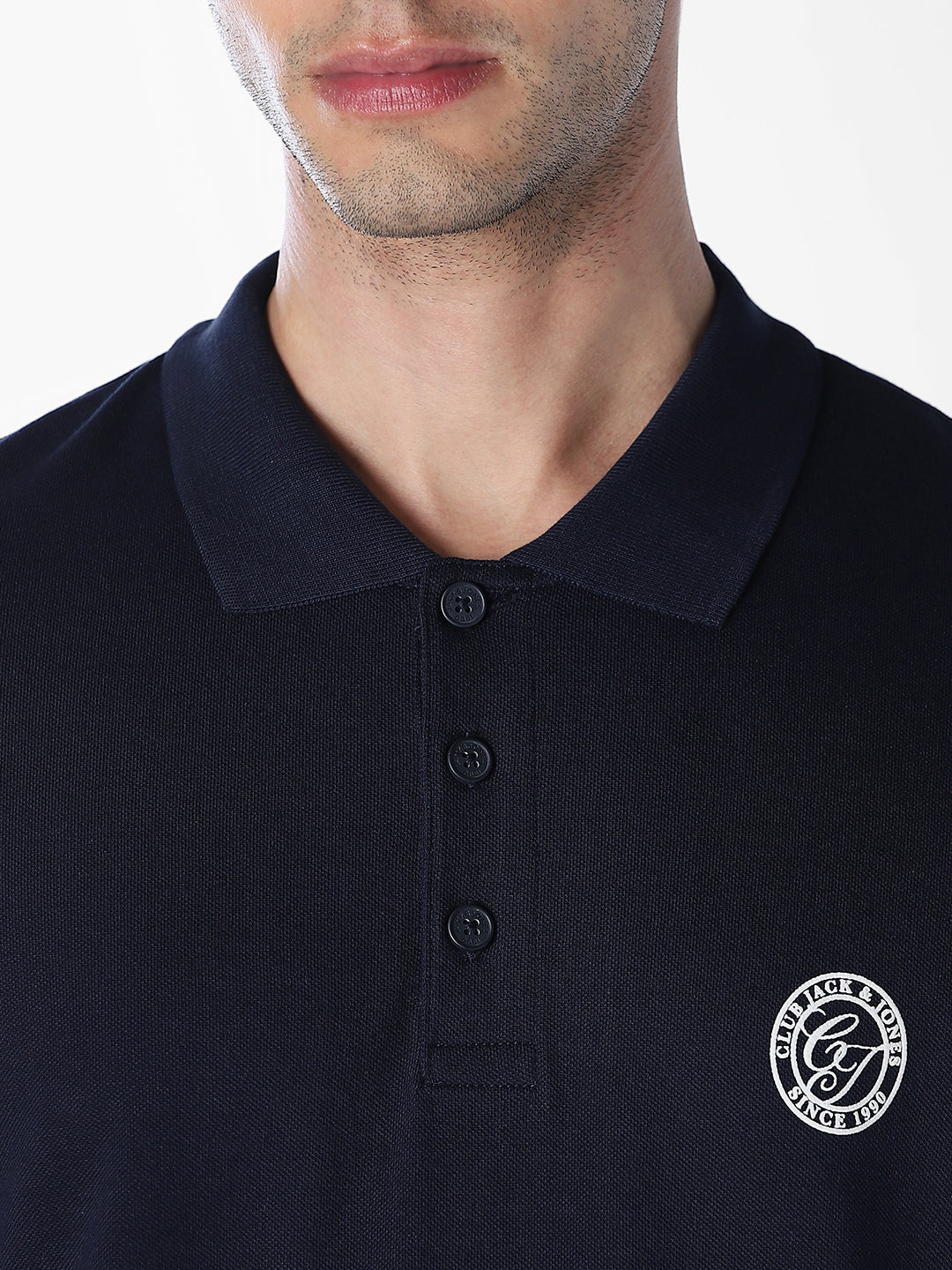 Navy Blue Regular Fit Cotton Polo