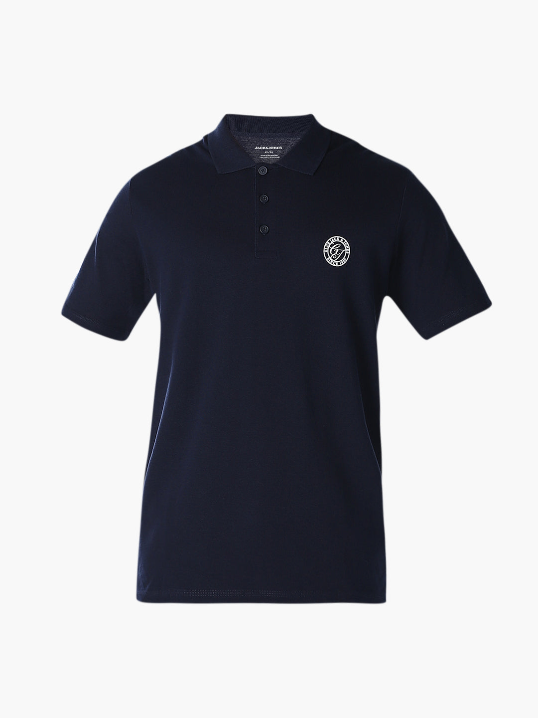 Navy Blue Regular Fit Cotton Polo
