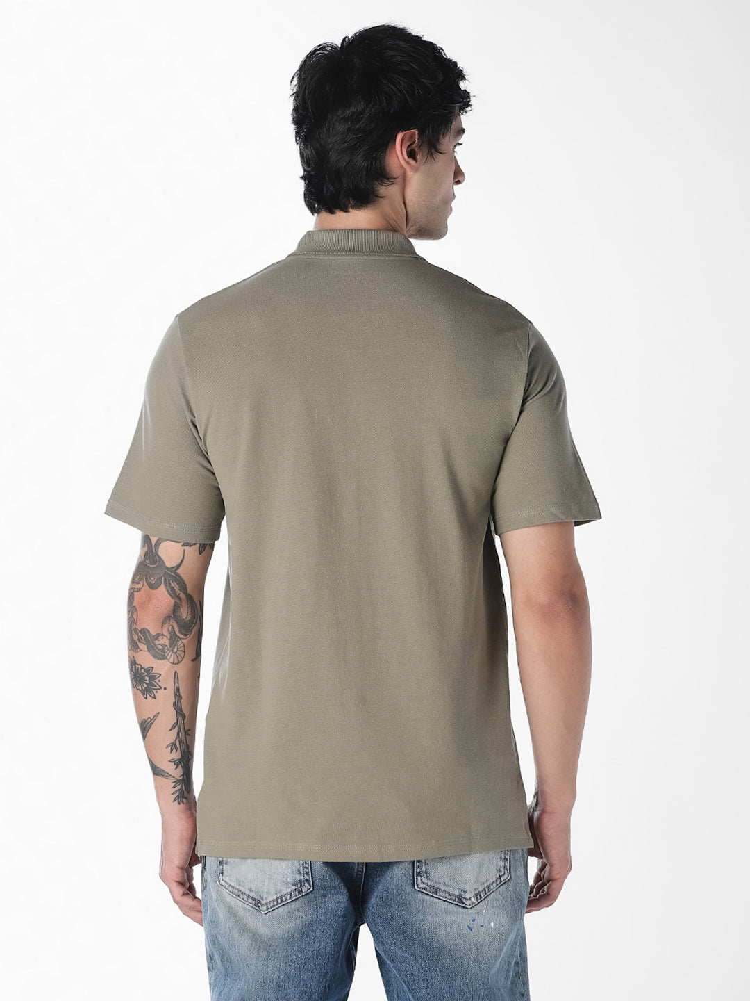 Green Regular Fit Cotton Polo