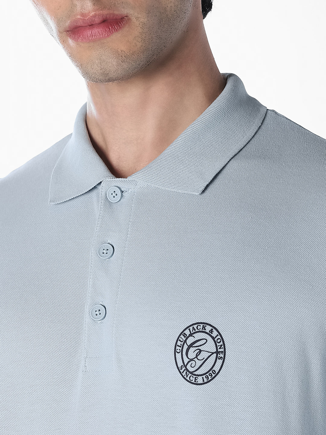 Light Blue Regular Fit Cotton Polo