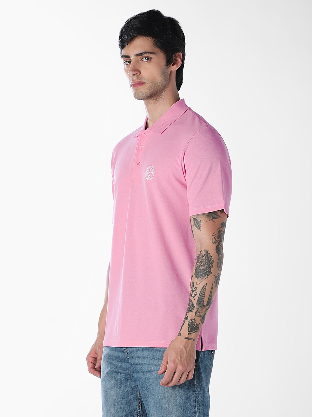 Pink Regular Fit Cotton Polo