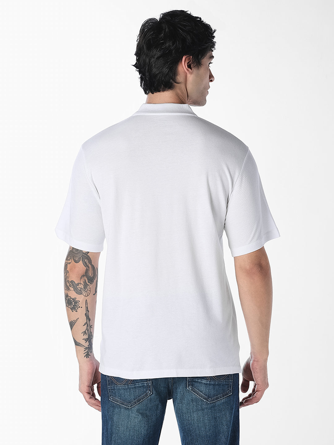 White Regular Fit Cotton Polo