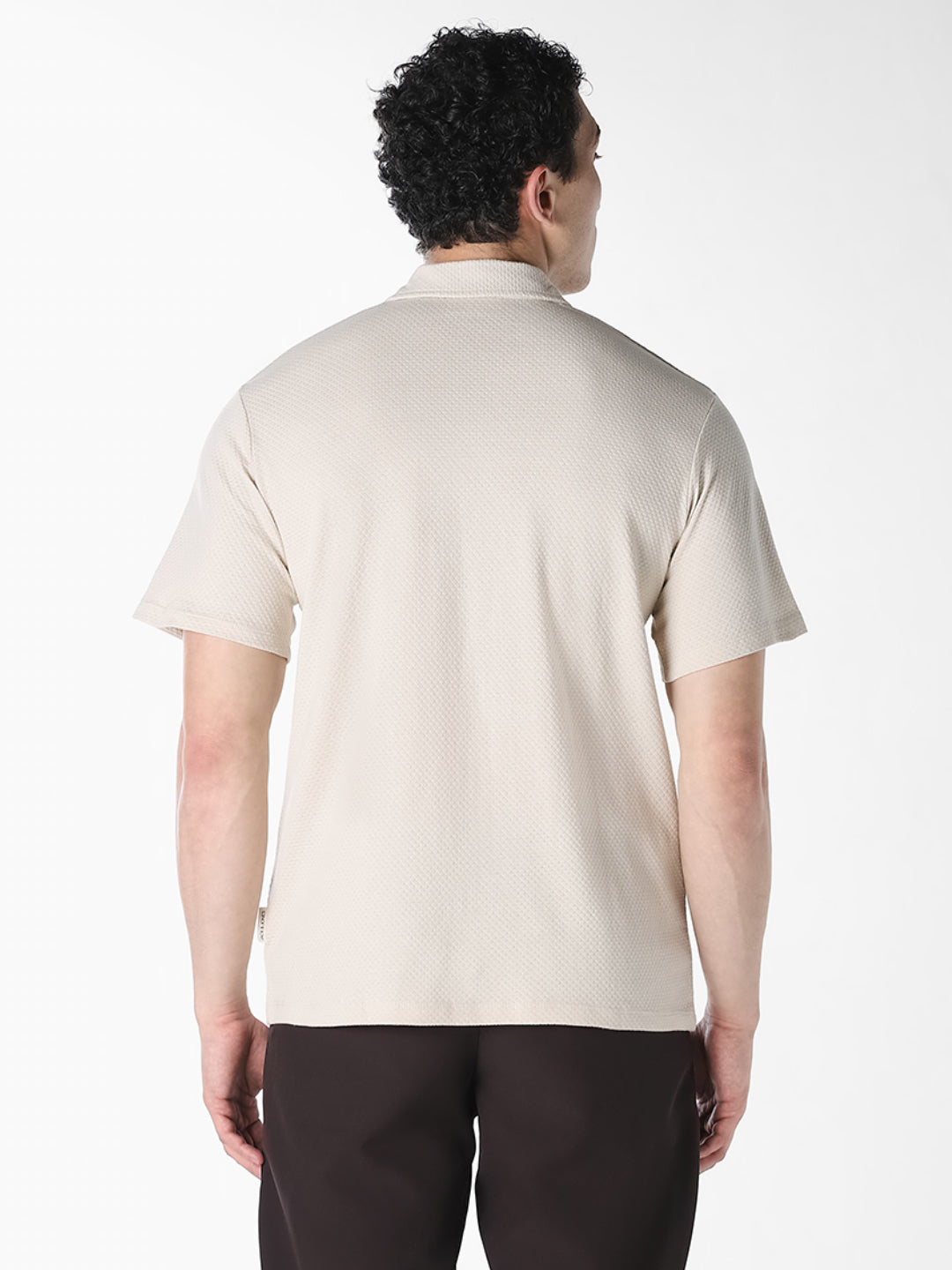 Jacquard Structured Polo - Off-White