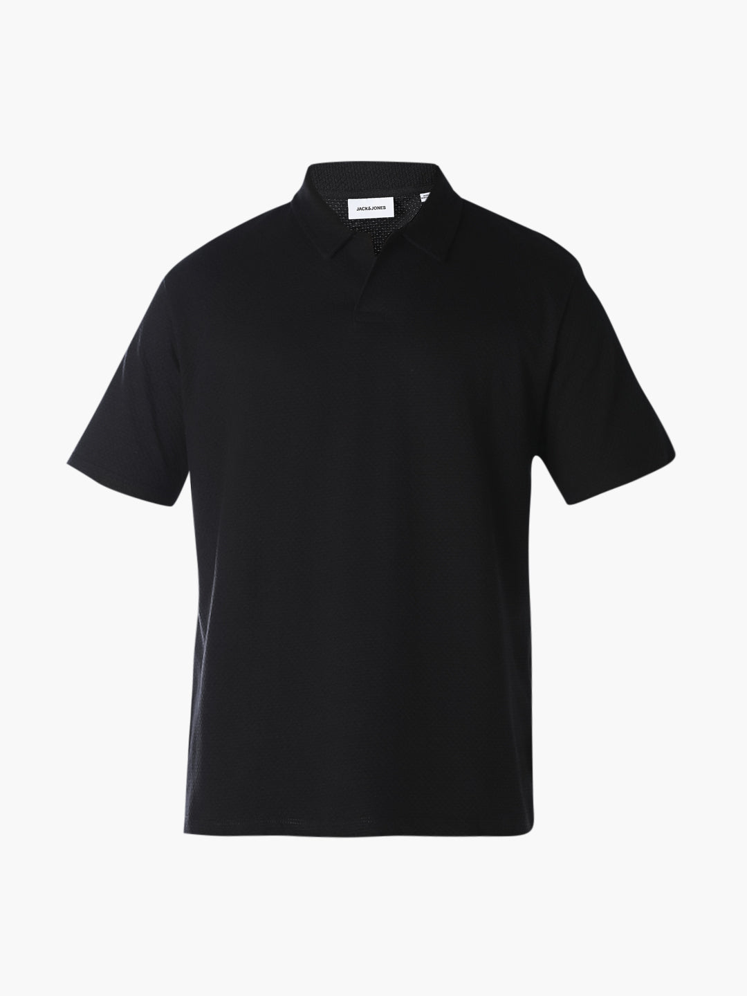 Jacquard Structured Polo - Black