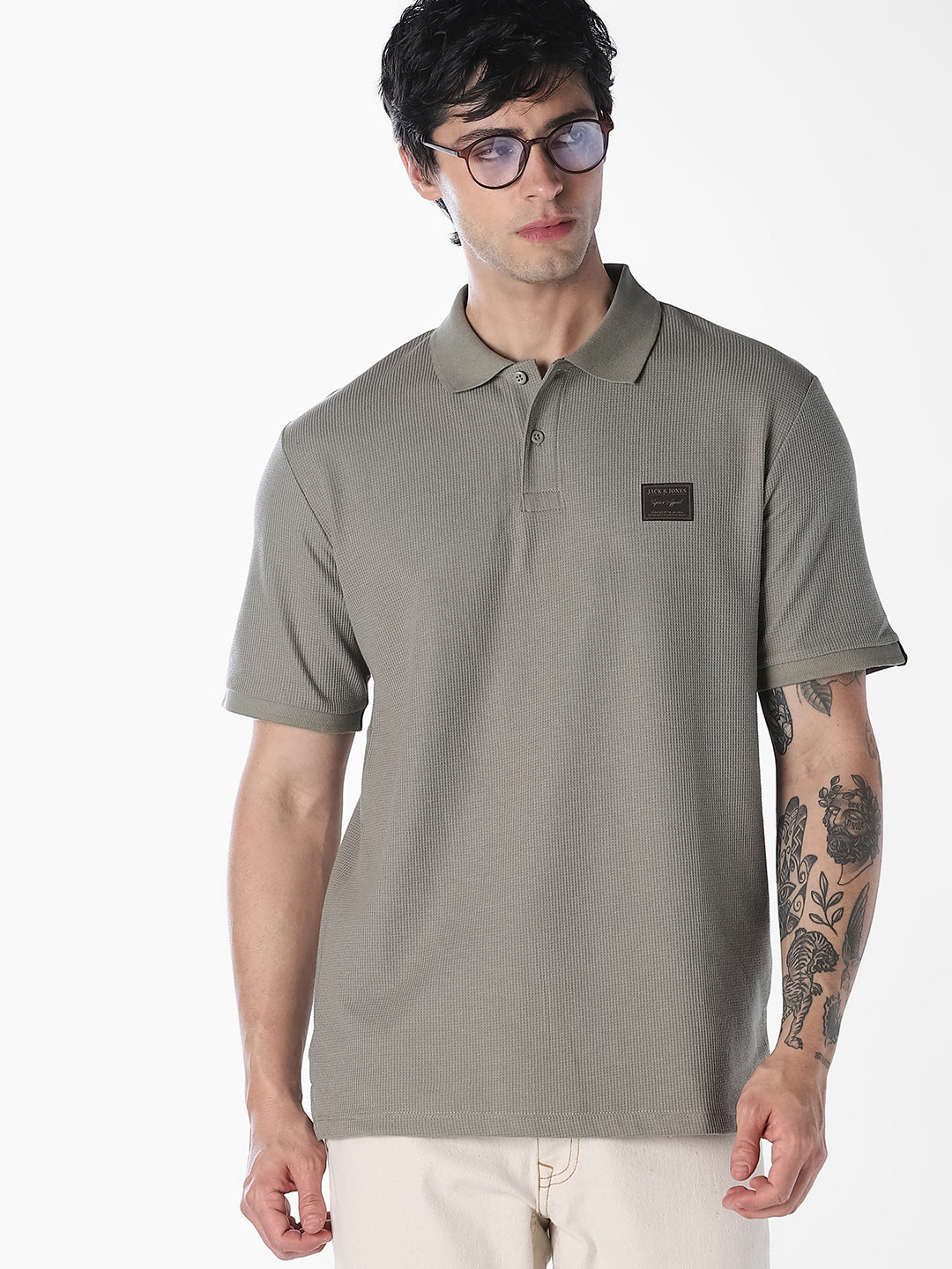 Textured Regular Fit Polo - Green