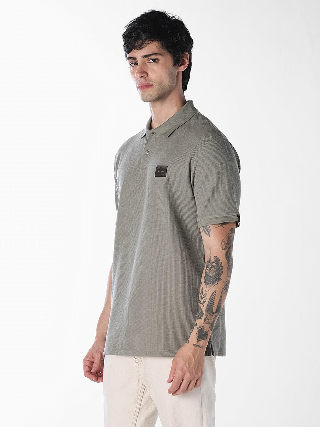 Textured Regular Fit Polo - Green