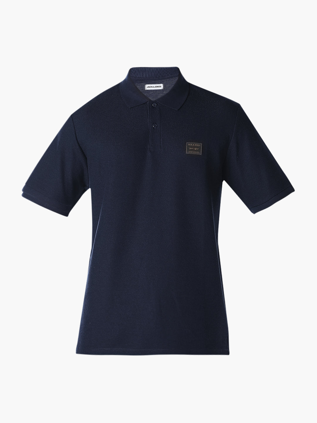 Textured Regular Fit Polo - Navy Blue