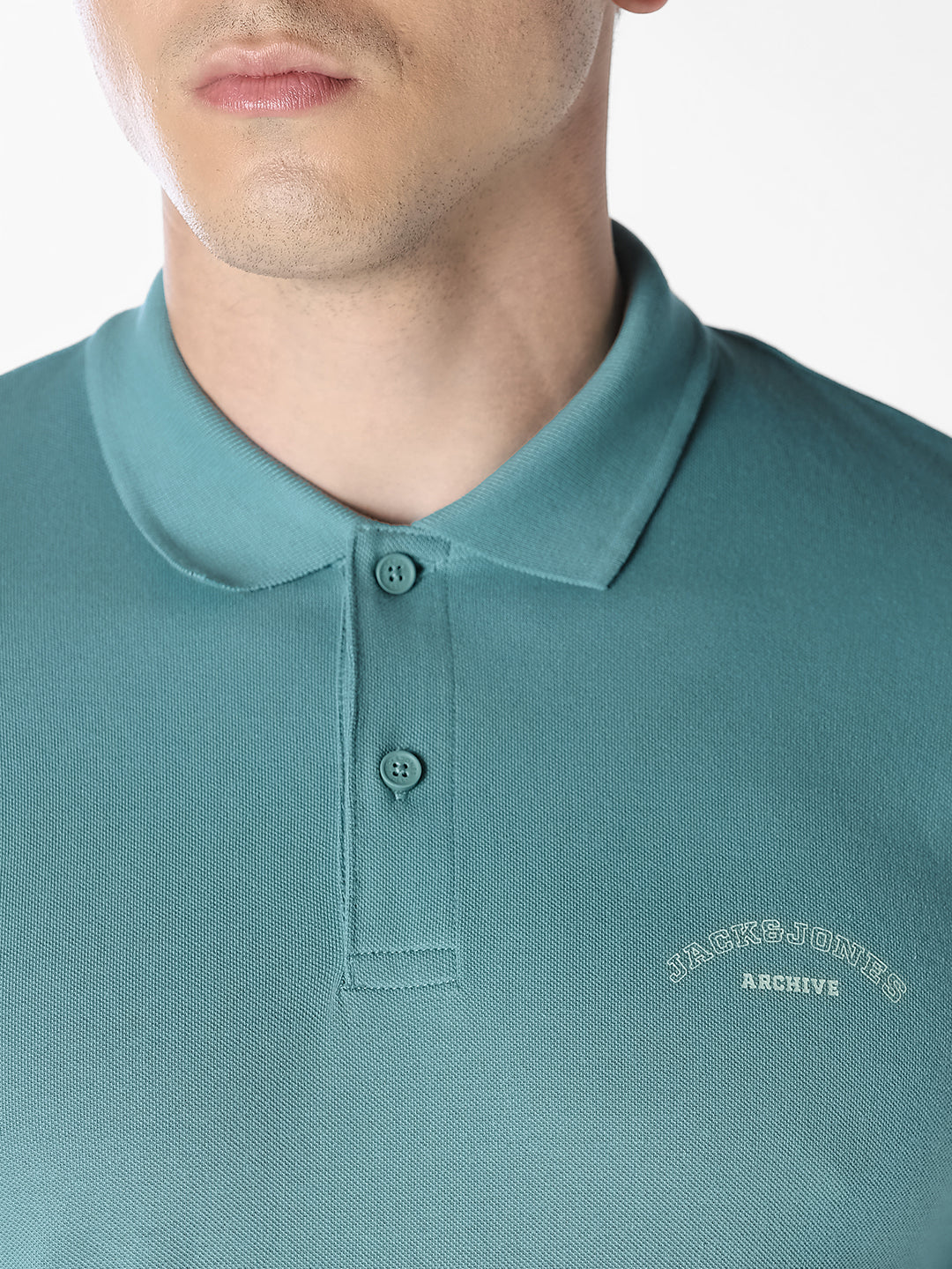 Blue Logo Print Organic Cotton Polo