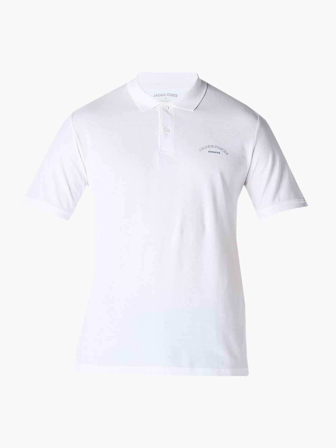 White Logo Print Organic Cotton Polo
