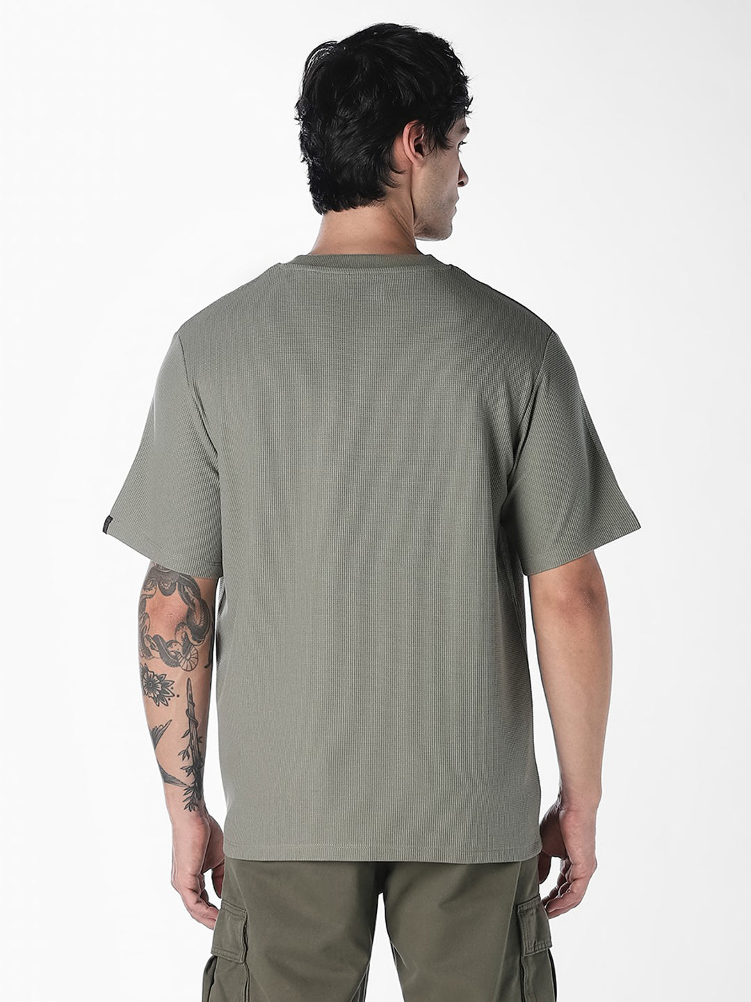 Green Chest Patch Crew Neck T-shirt