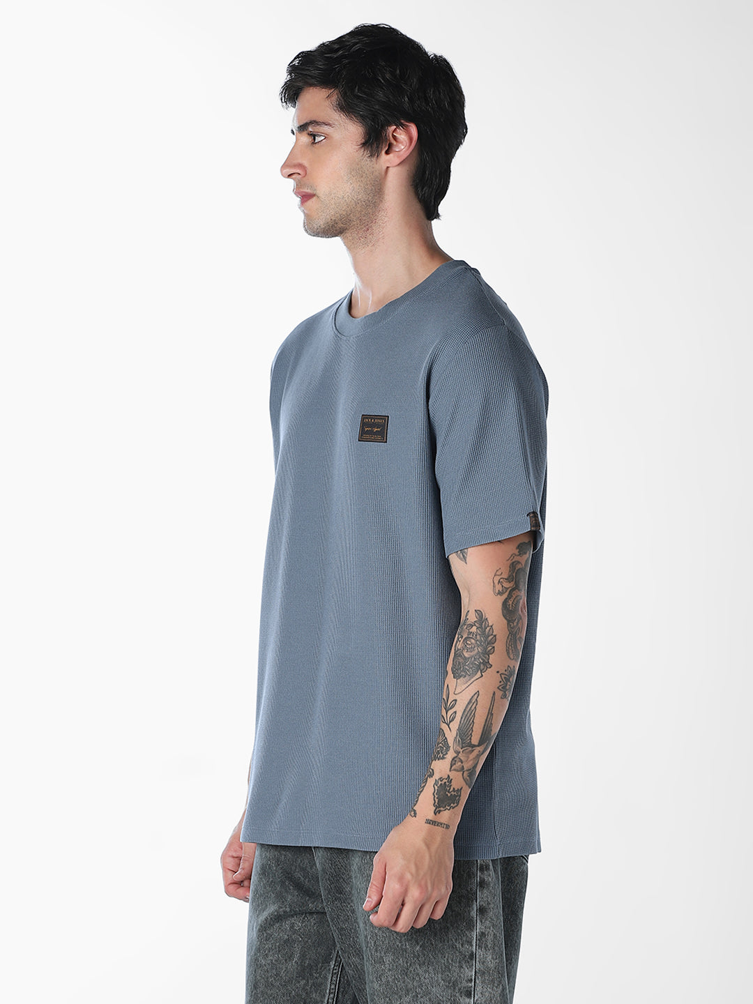 Blue Chest Patch Crew Neck T-shirt