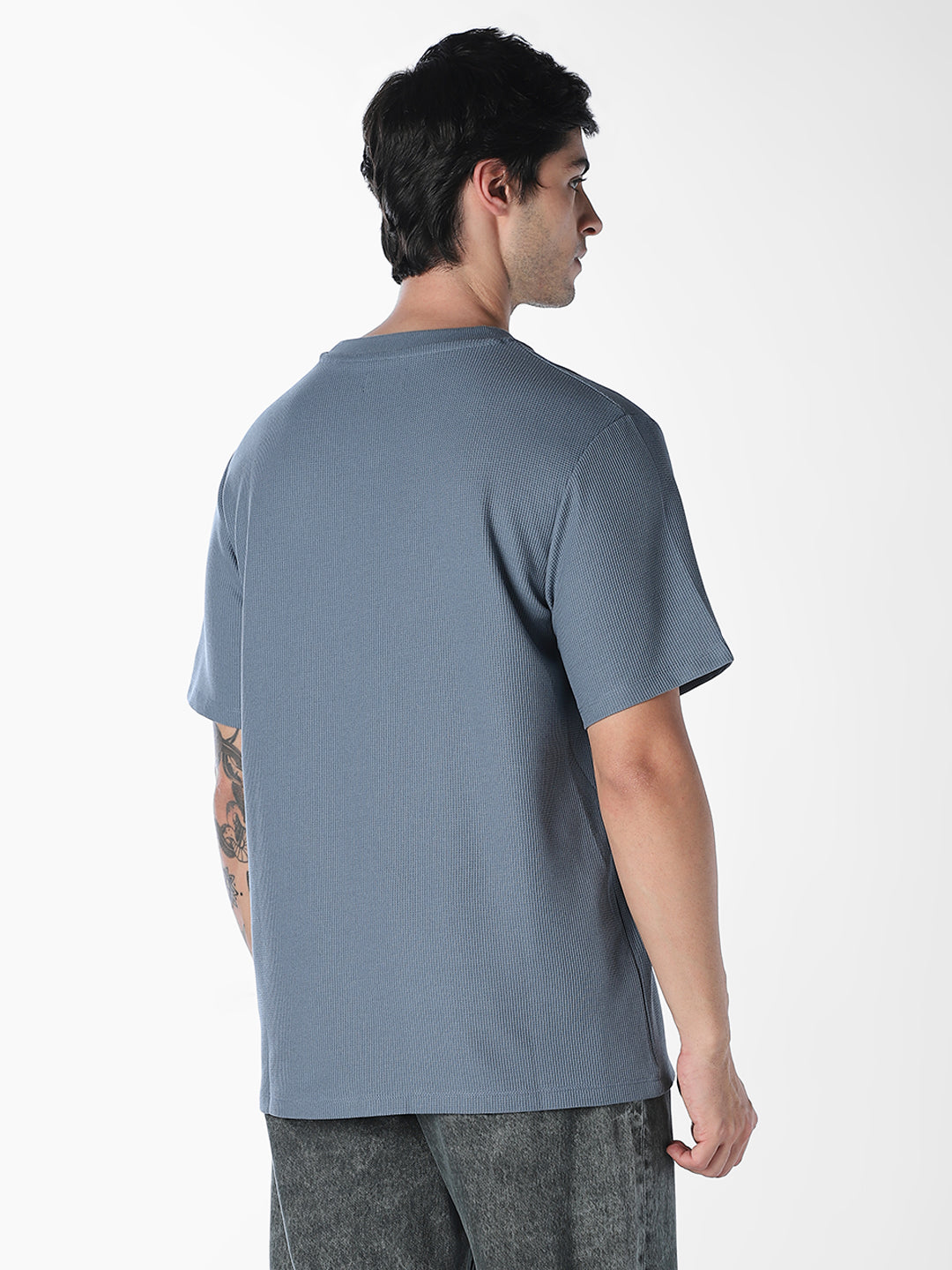 Blue Chest Patch Crew Neck T-shirt