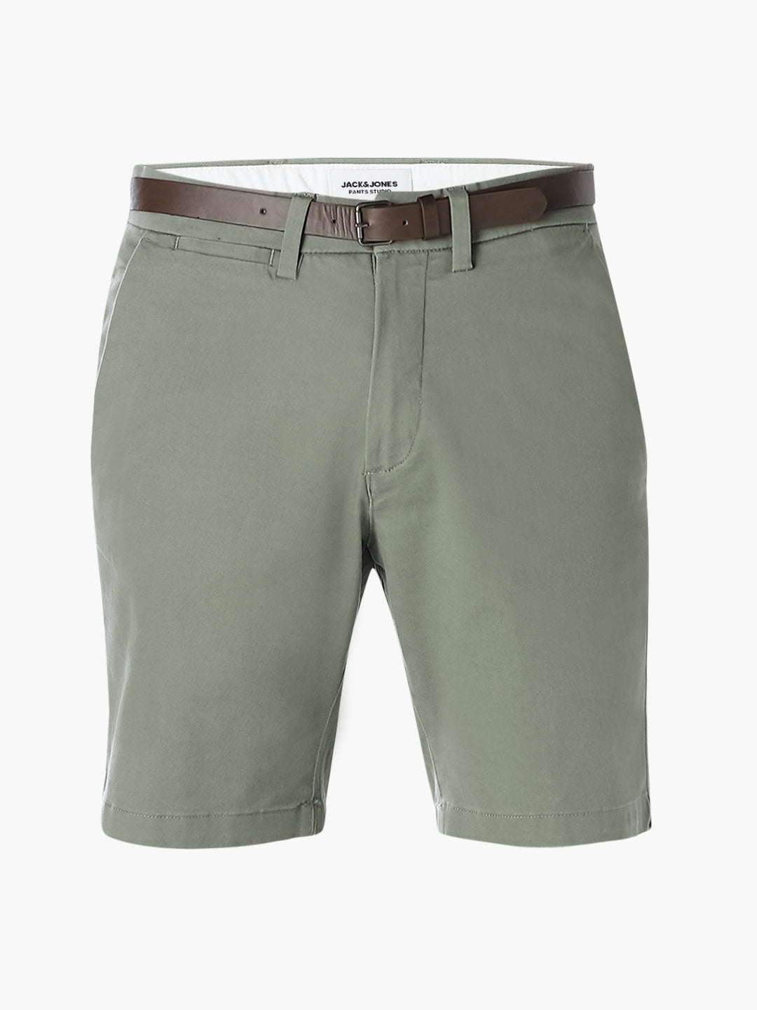 Green Belted Chino Shorts
