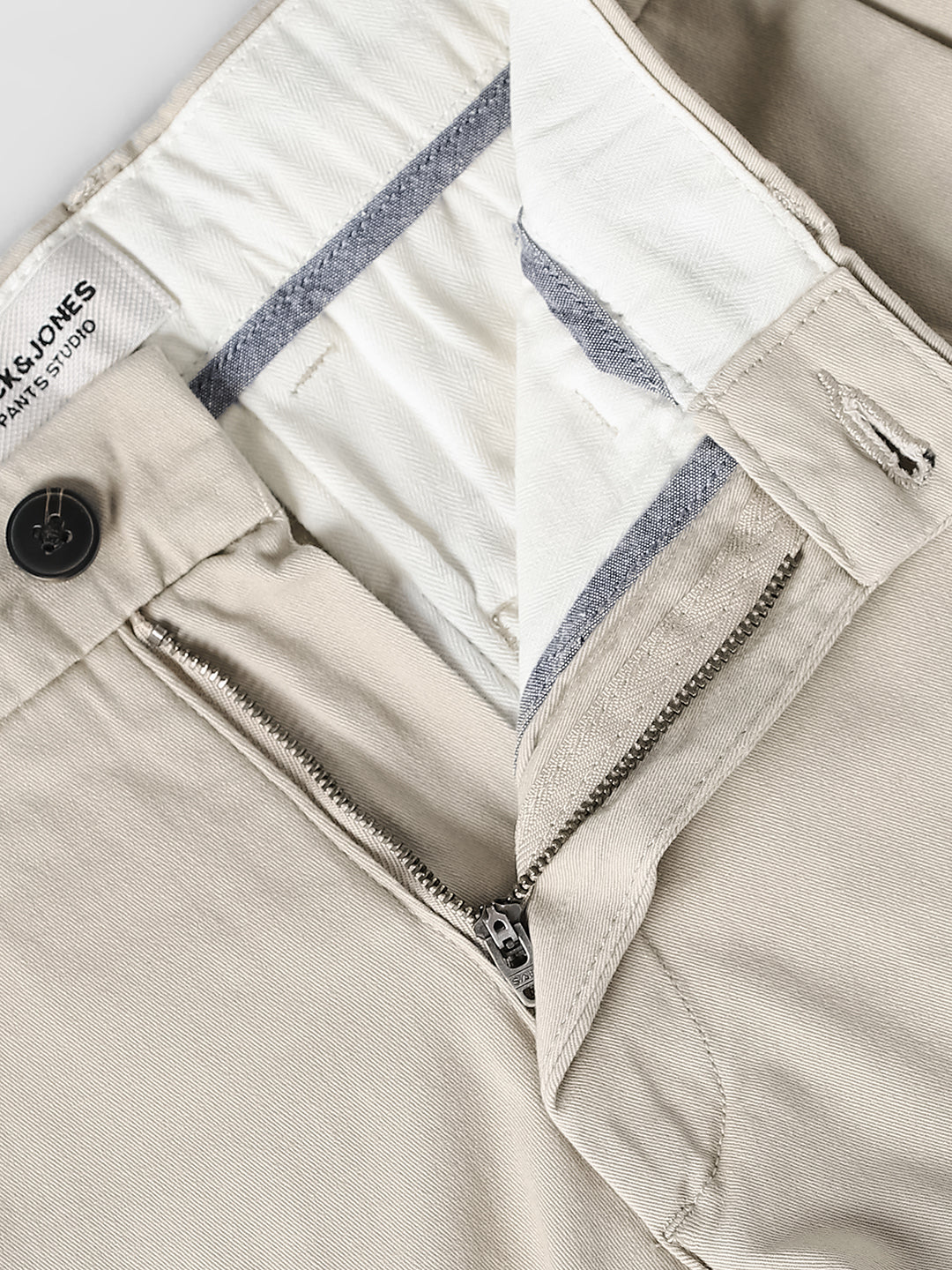 Beige Belted Chino Shorts