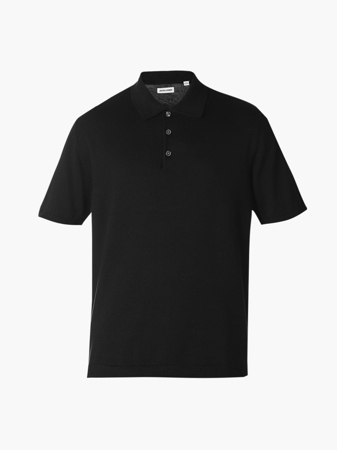 Black Knitted Cotton Polo