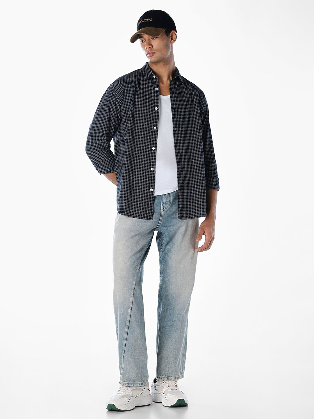 Blue Seersucker Check Shirt