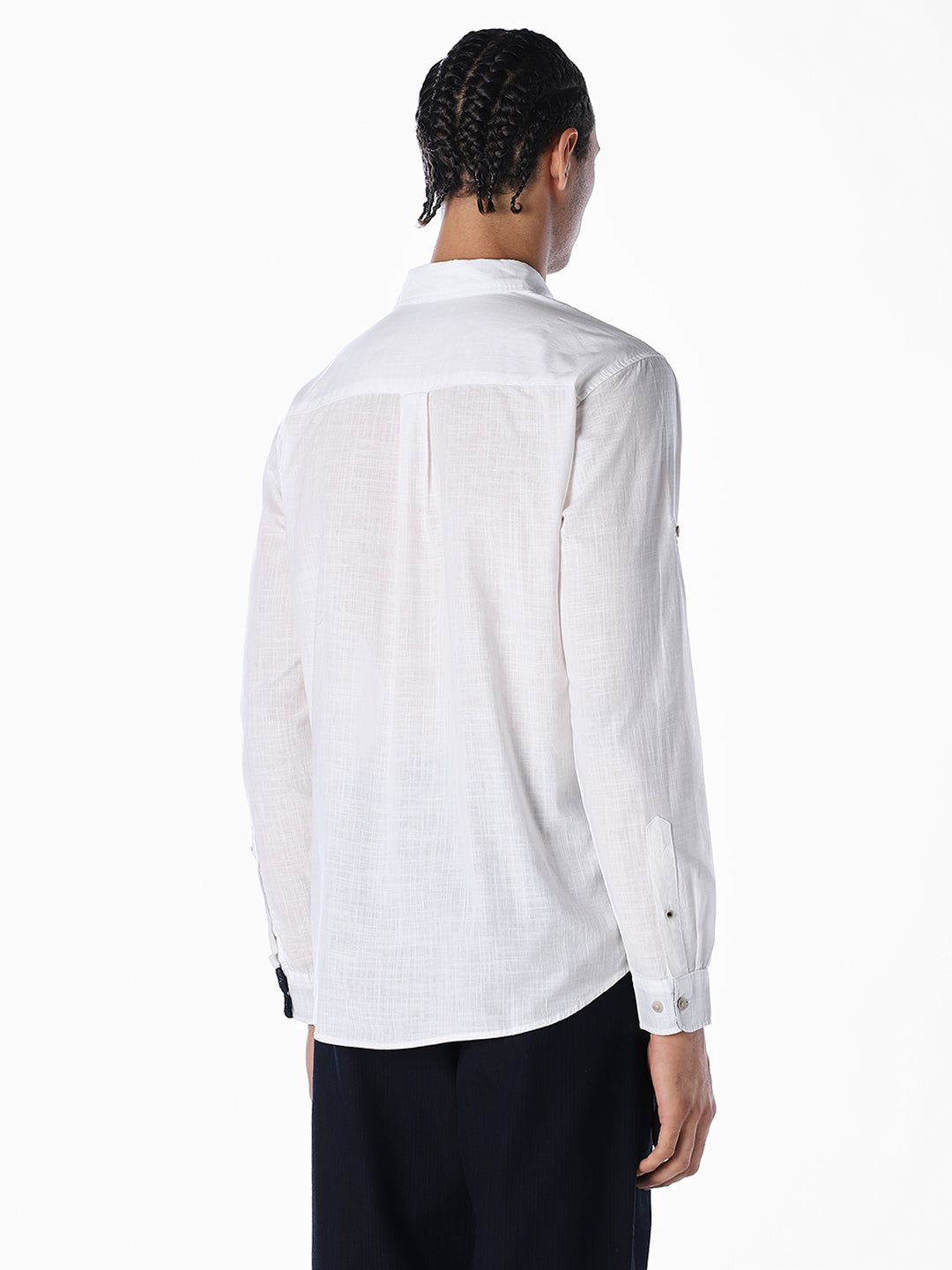 Cotton Slub Full Sleeves Shirt - White