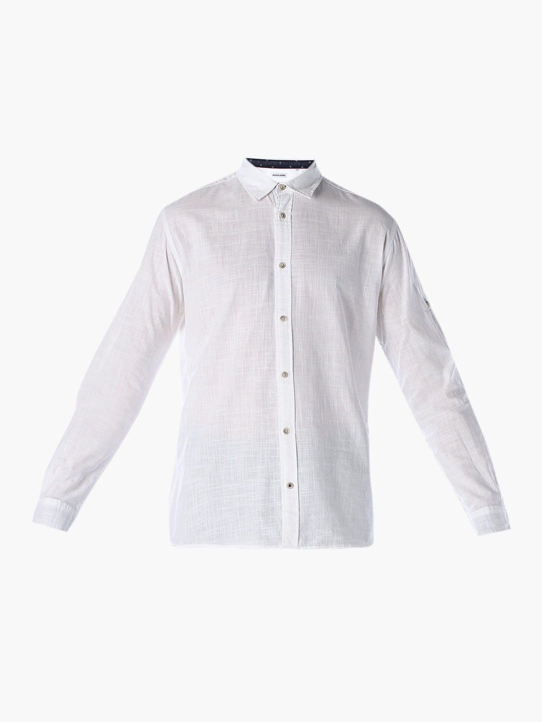 Cotton Slub Full Sleeves Shirt - White