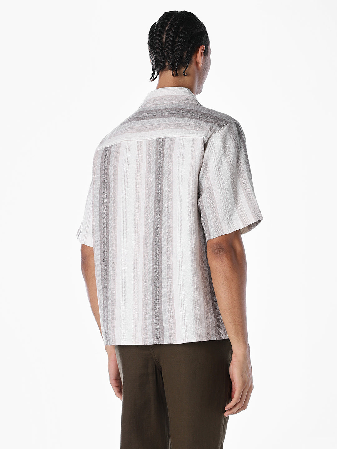 Striped Dobby Resort Collar Shirt