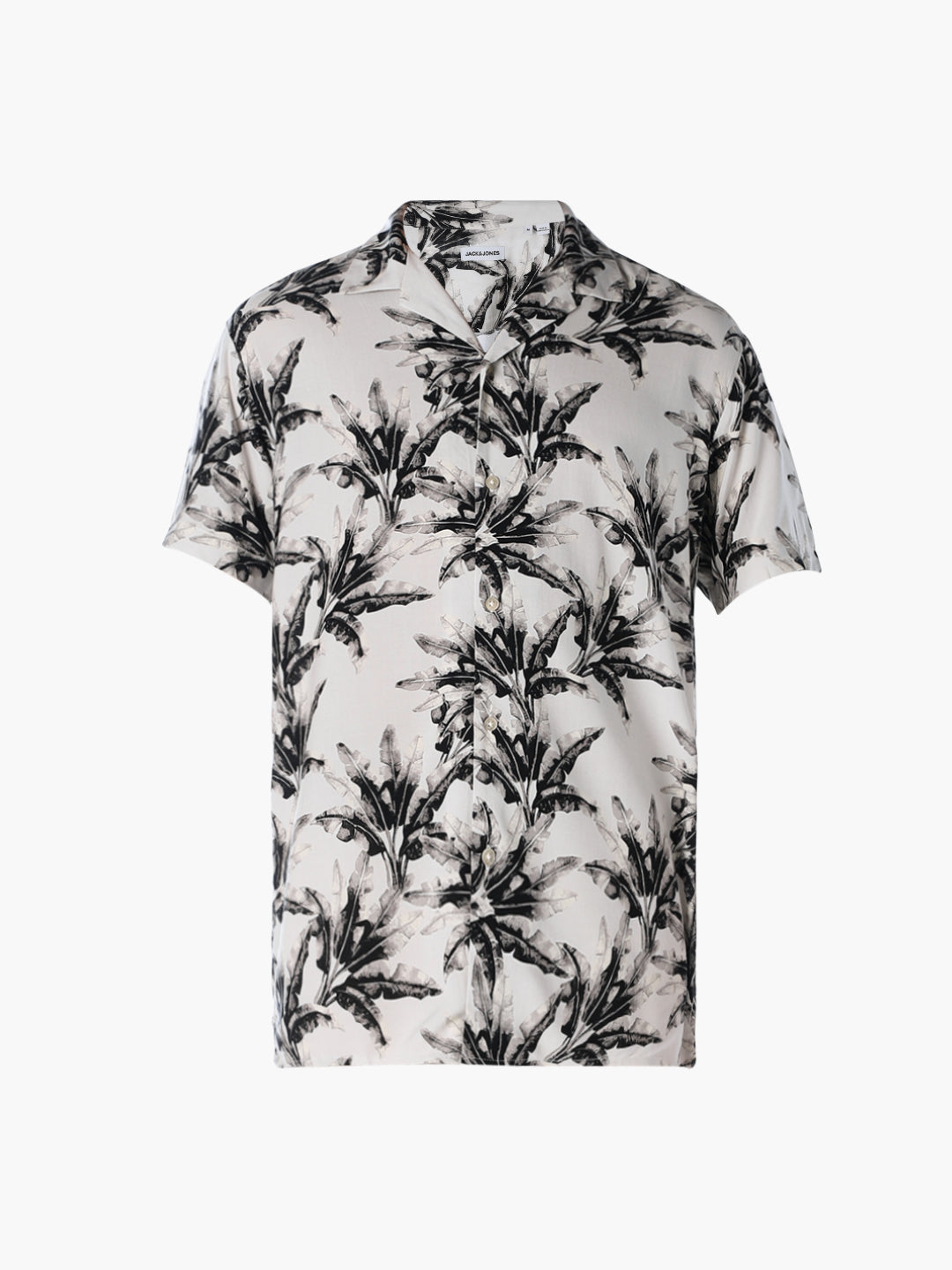 Printed Resort Collar Comfort Fit Shirt - Grey