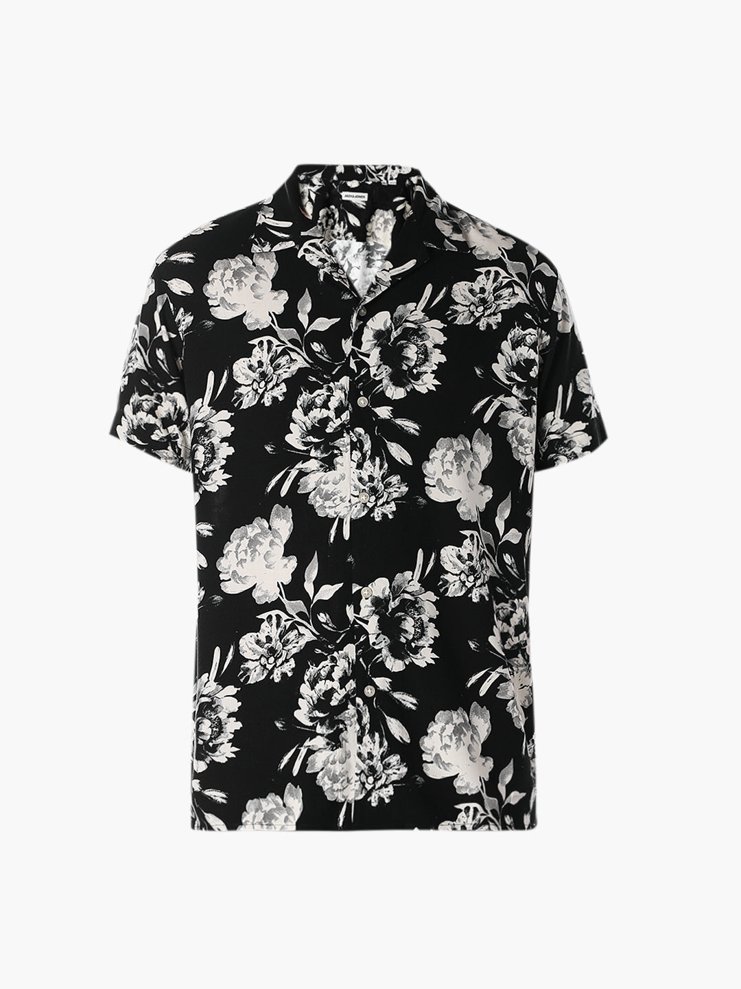 Printed Resort Collar Comfort Fit Shirt - Black