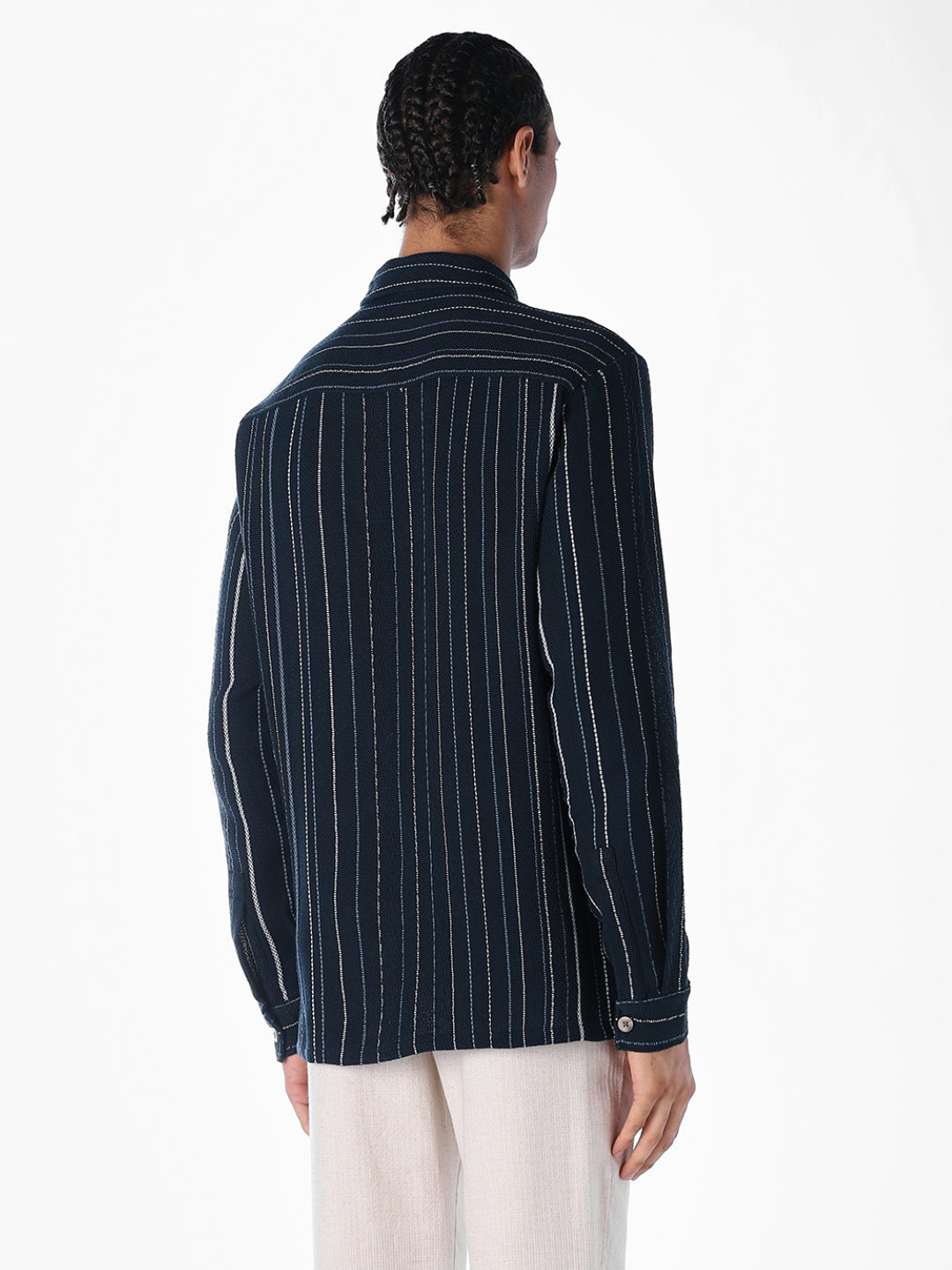 Striped Comfort Fit Shirt - Dark Blue