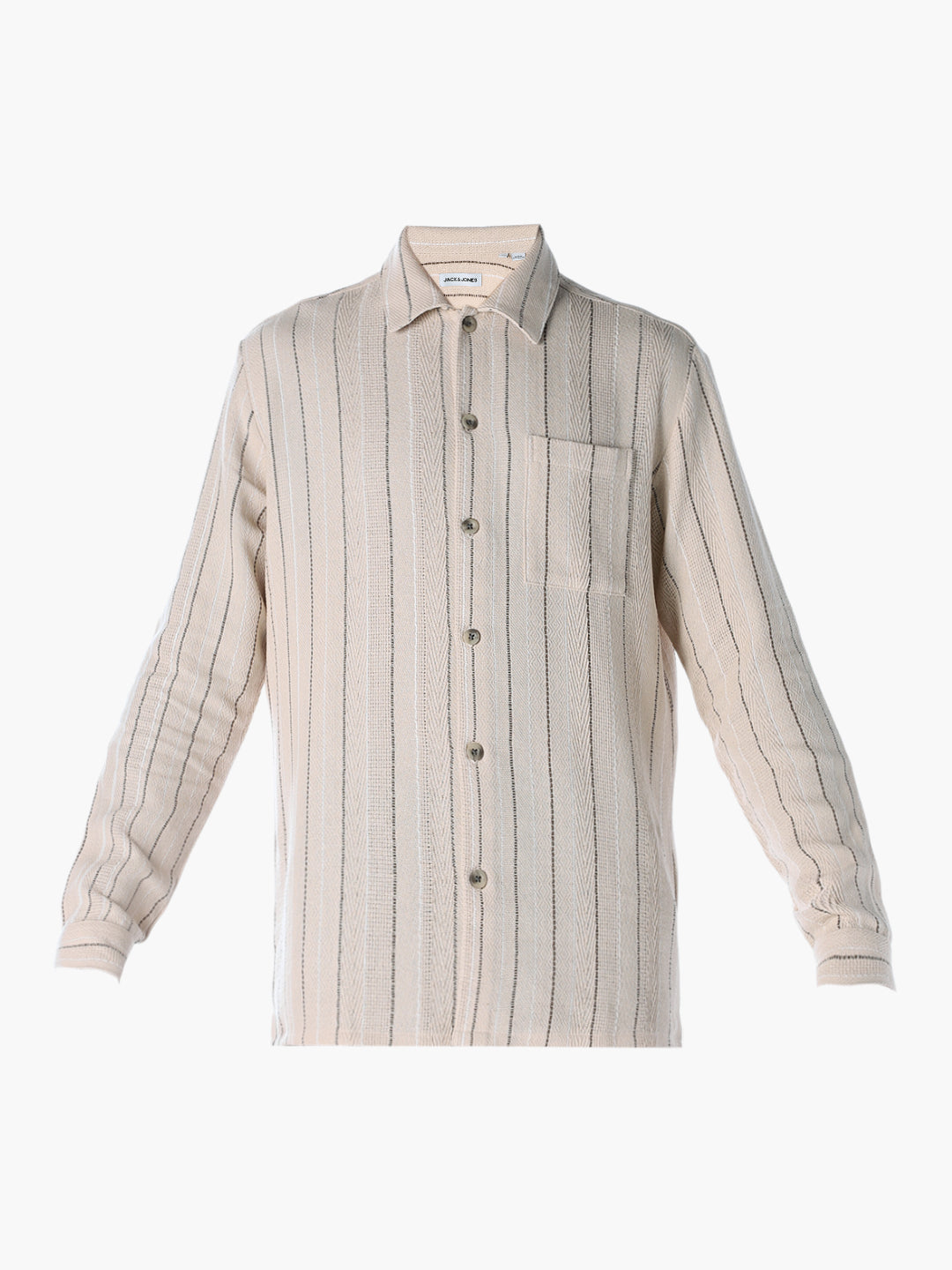 Striped Comfort Fit Shirt - Beige
