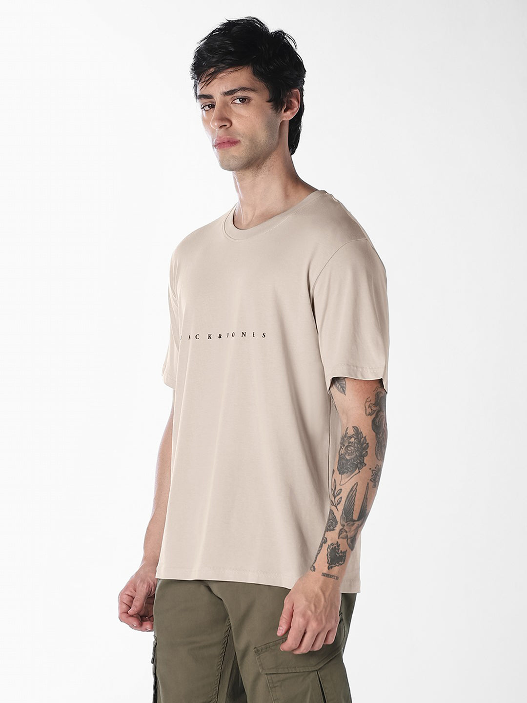 Beige Boxy Fit T-shirt