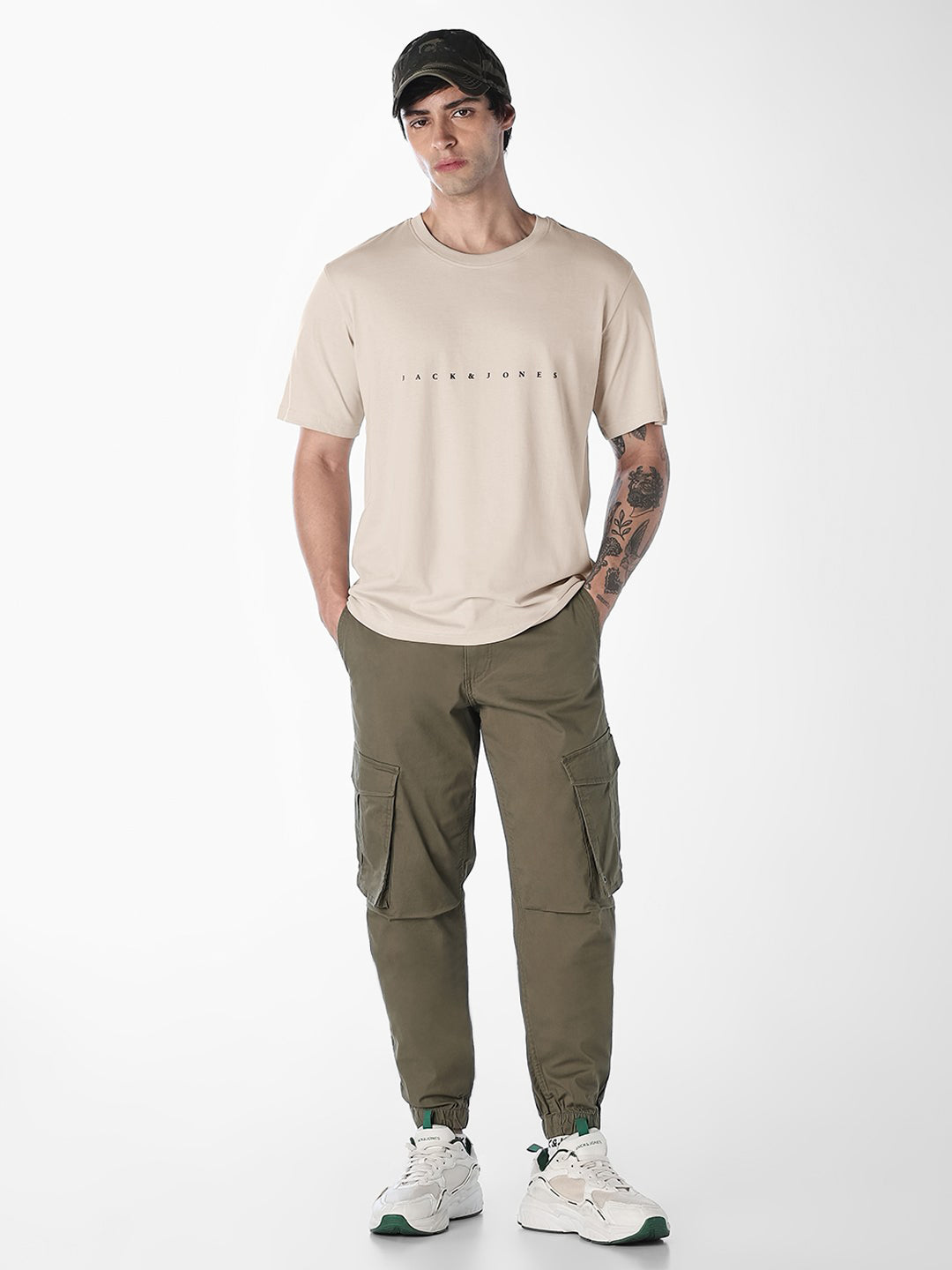 Beige Boxy Fit T-shirt