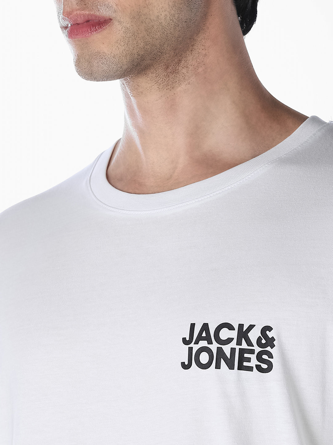 Logo Print Slim Fit O-Neck T-shirt - White