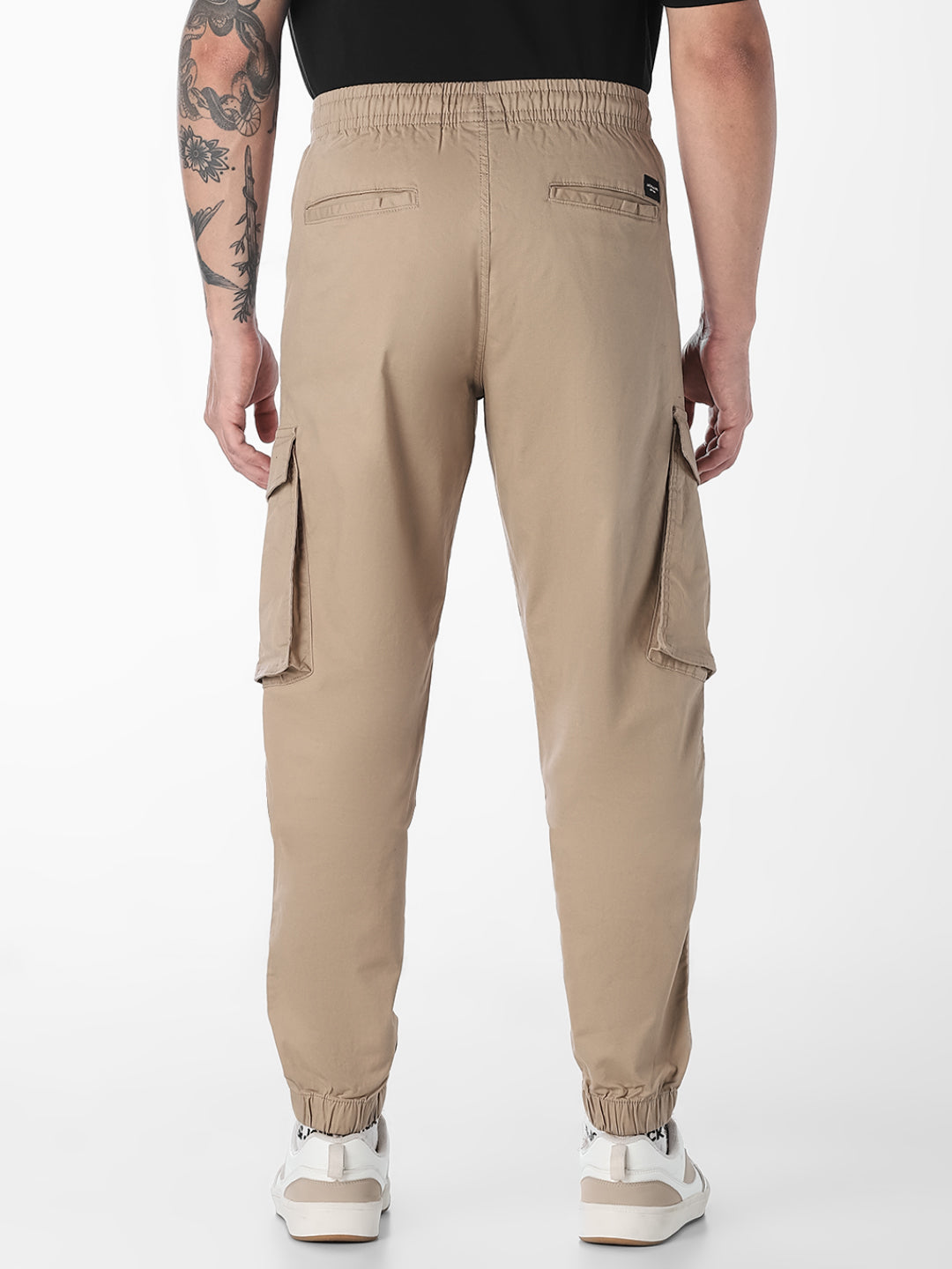 Brown Slim Fit Utility Cargo Joggers