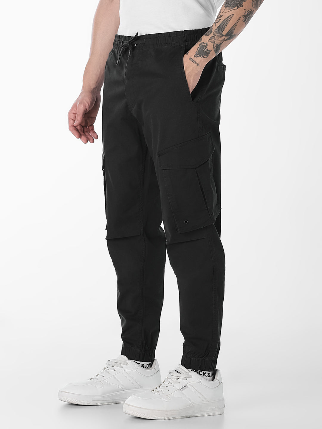 Black Slim Fit Utility Cargo Joggers