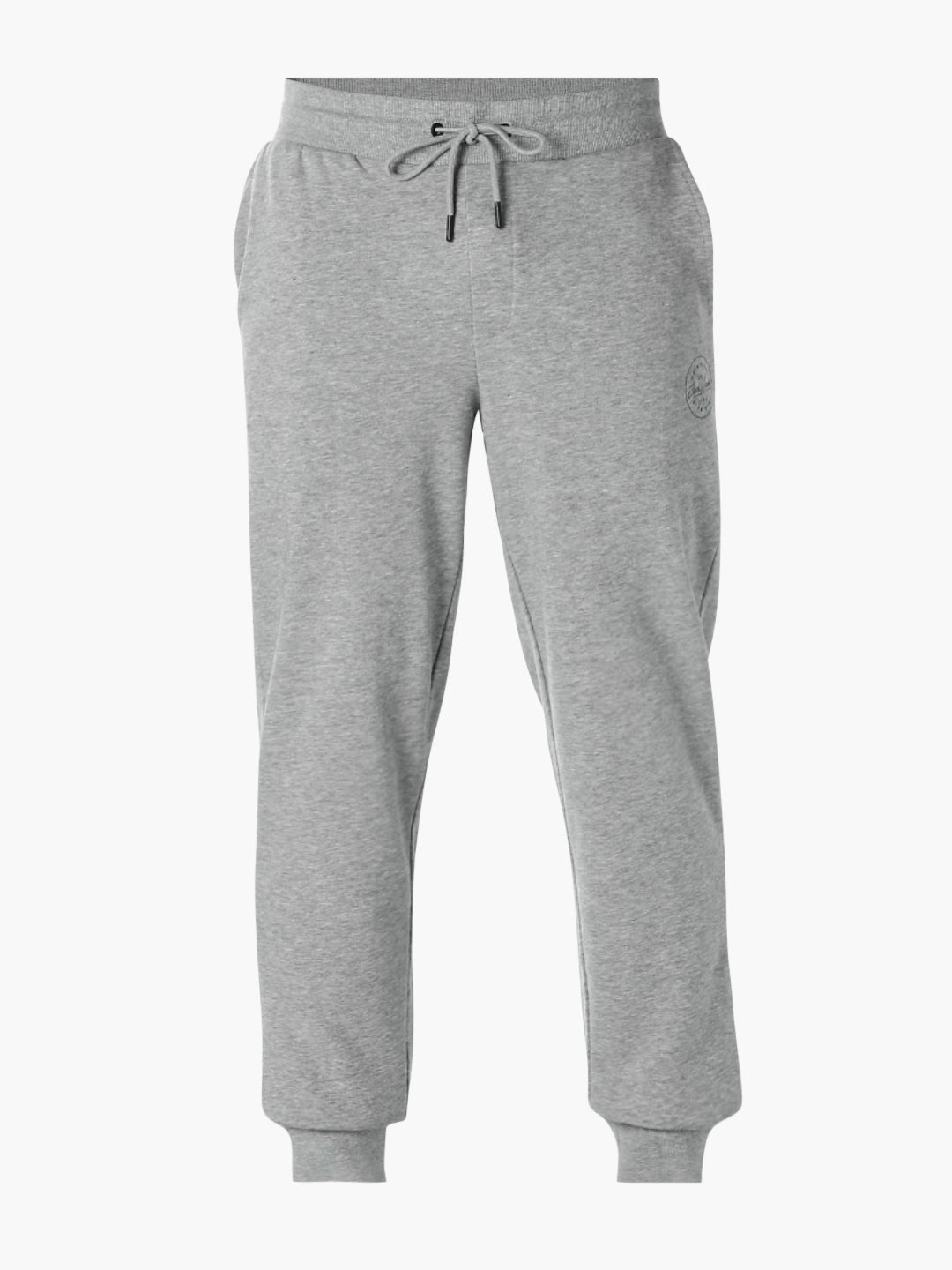 Men's Cotton Slim Fit Joggers With Drawstring Waist - Grey Melange
