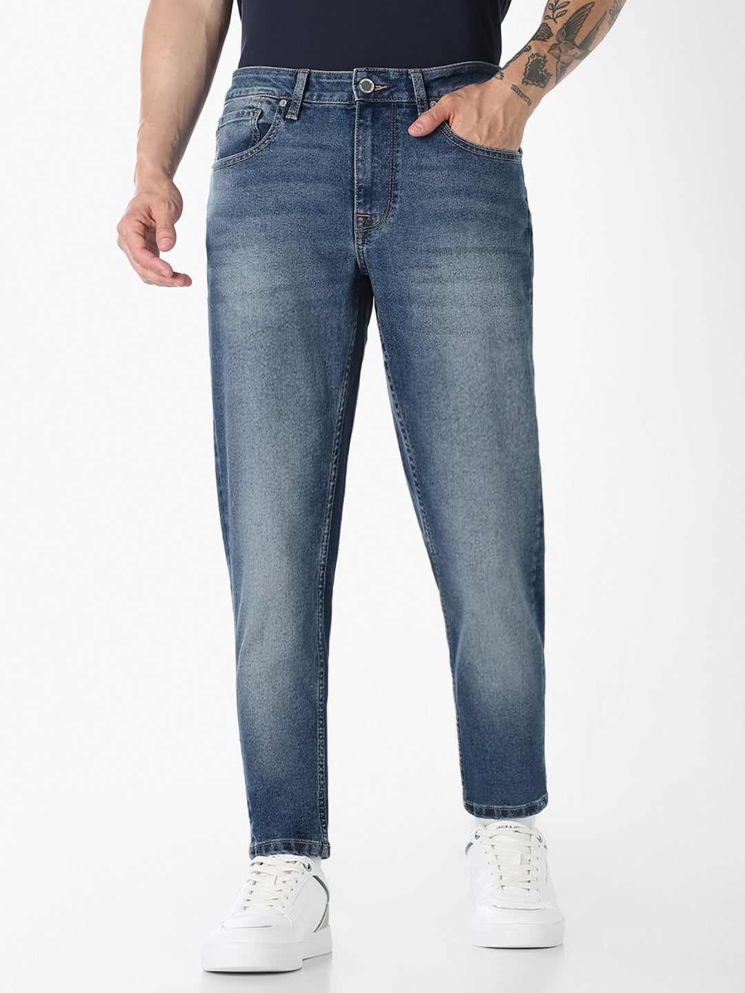 Blue Washed Brak Slim Fit Jeans