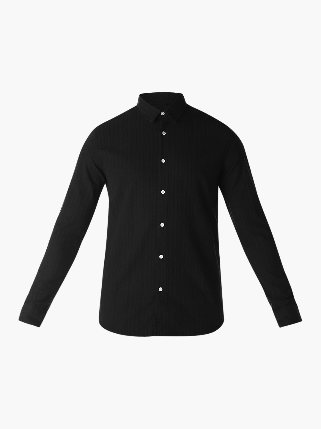 Black Dobby Cotton Shirt