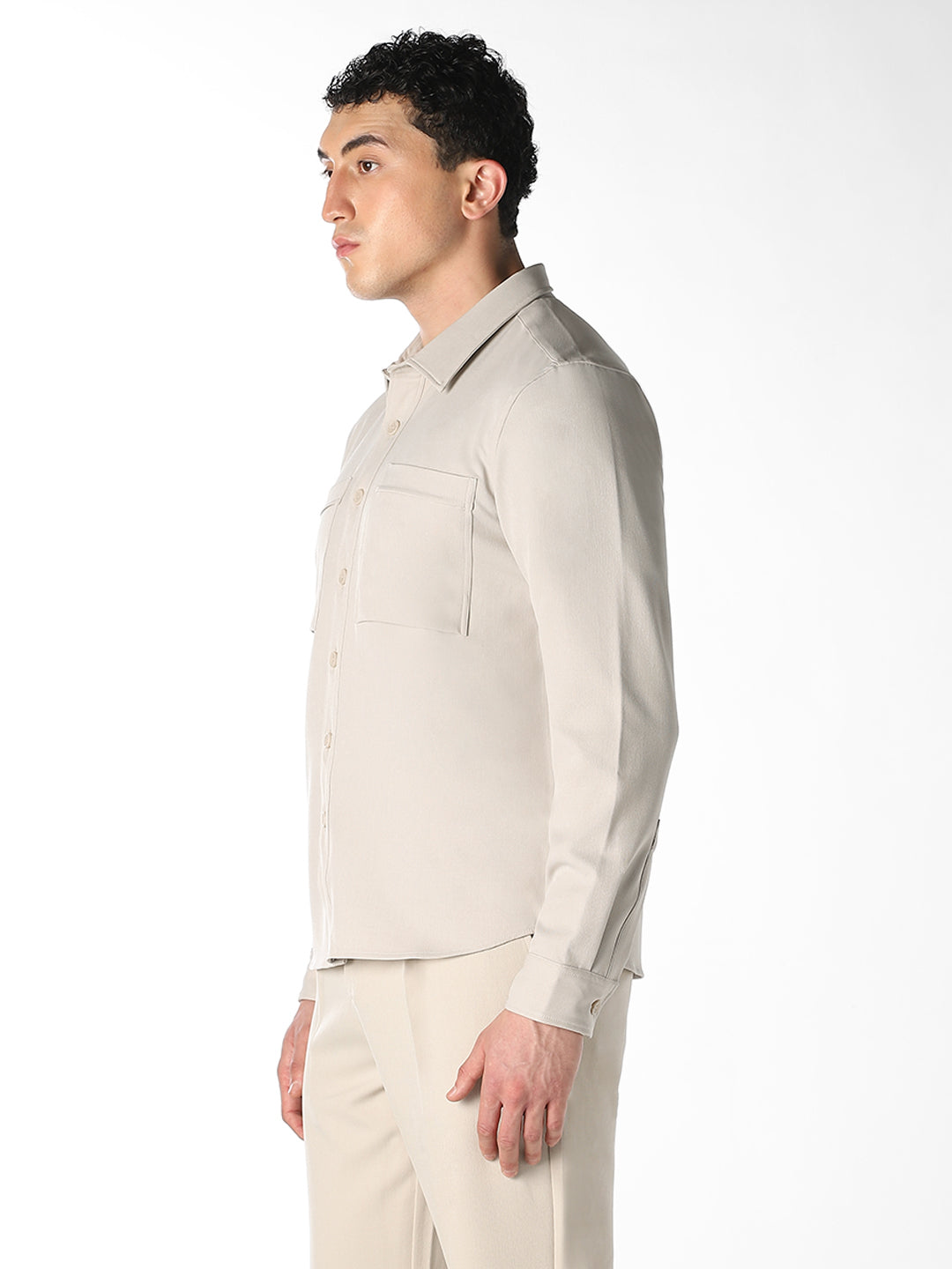 Dual Check Pocket Oversized Shirt