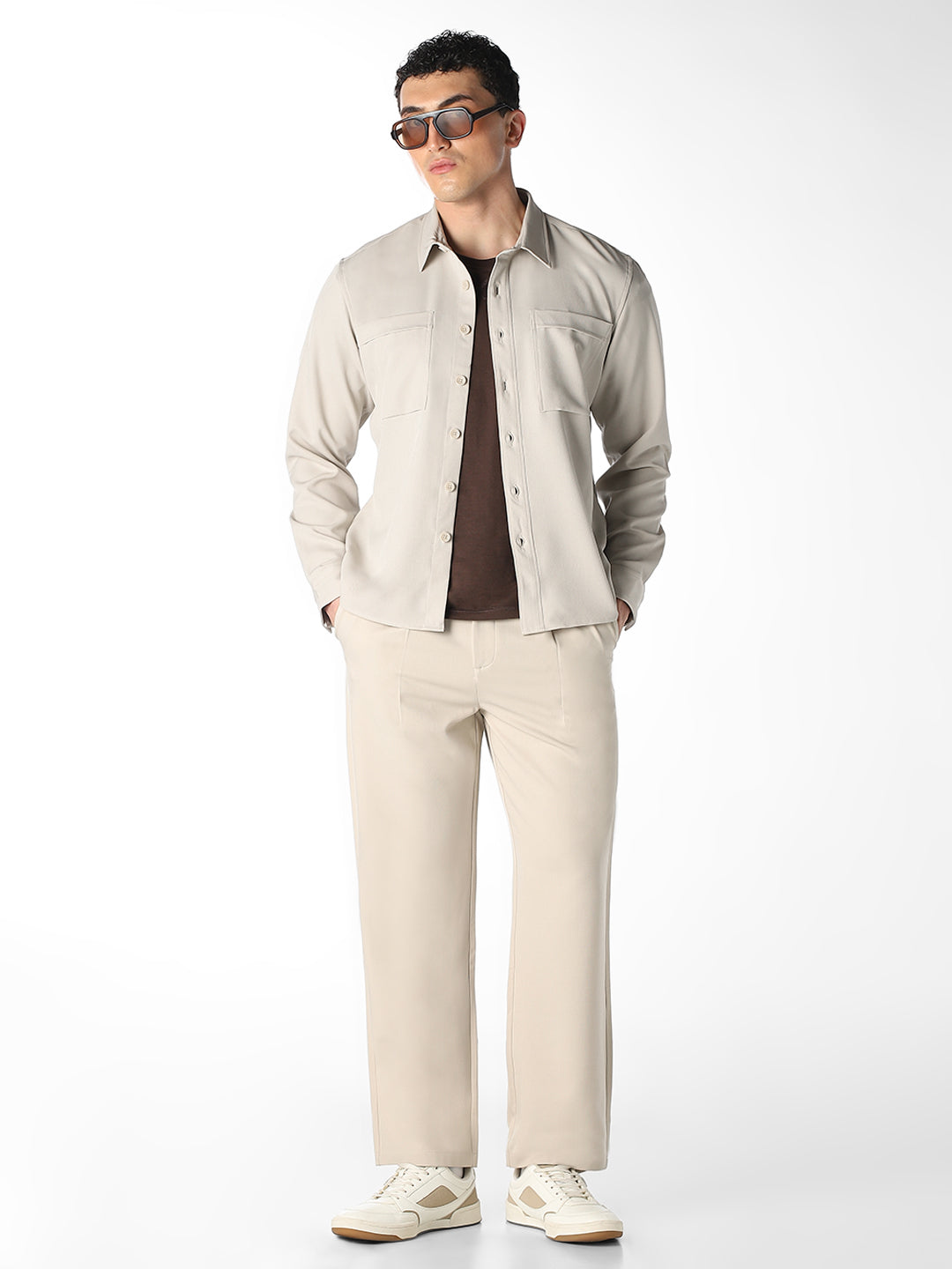 Dual Check Pocket Oversized Shirt