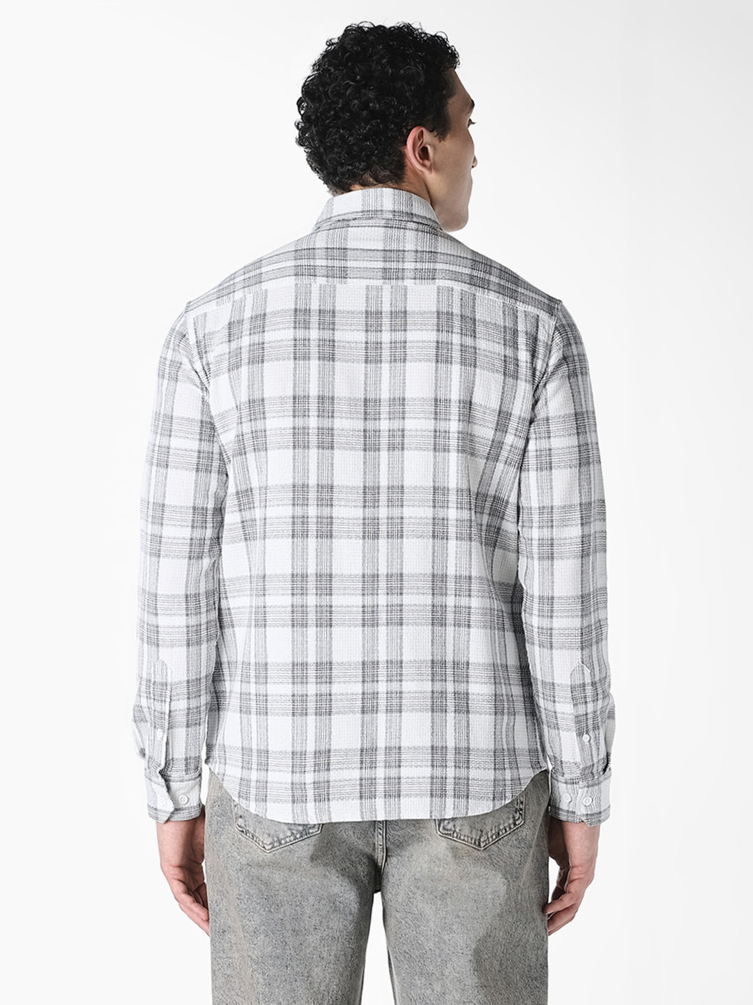White Check Cotton Shirt