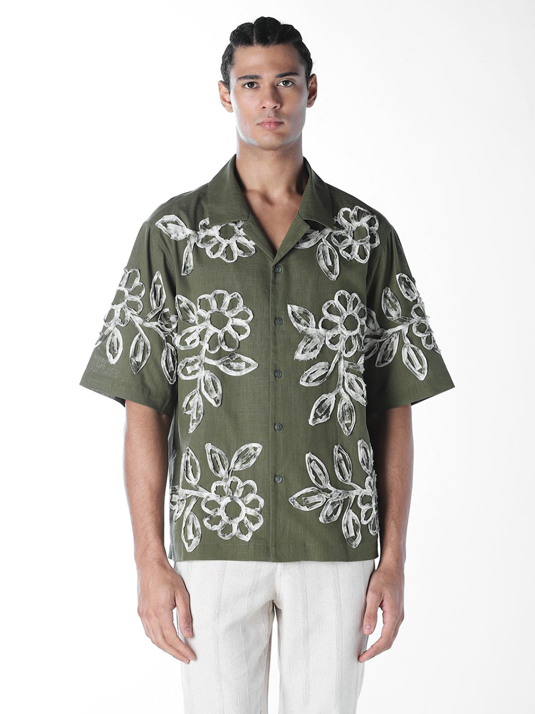 Applique Embroidered Oversized Shirt