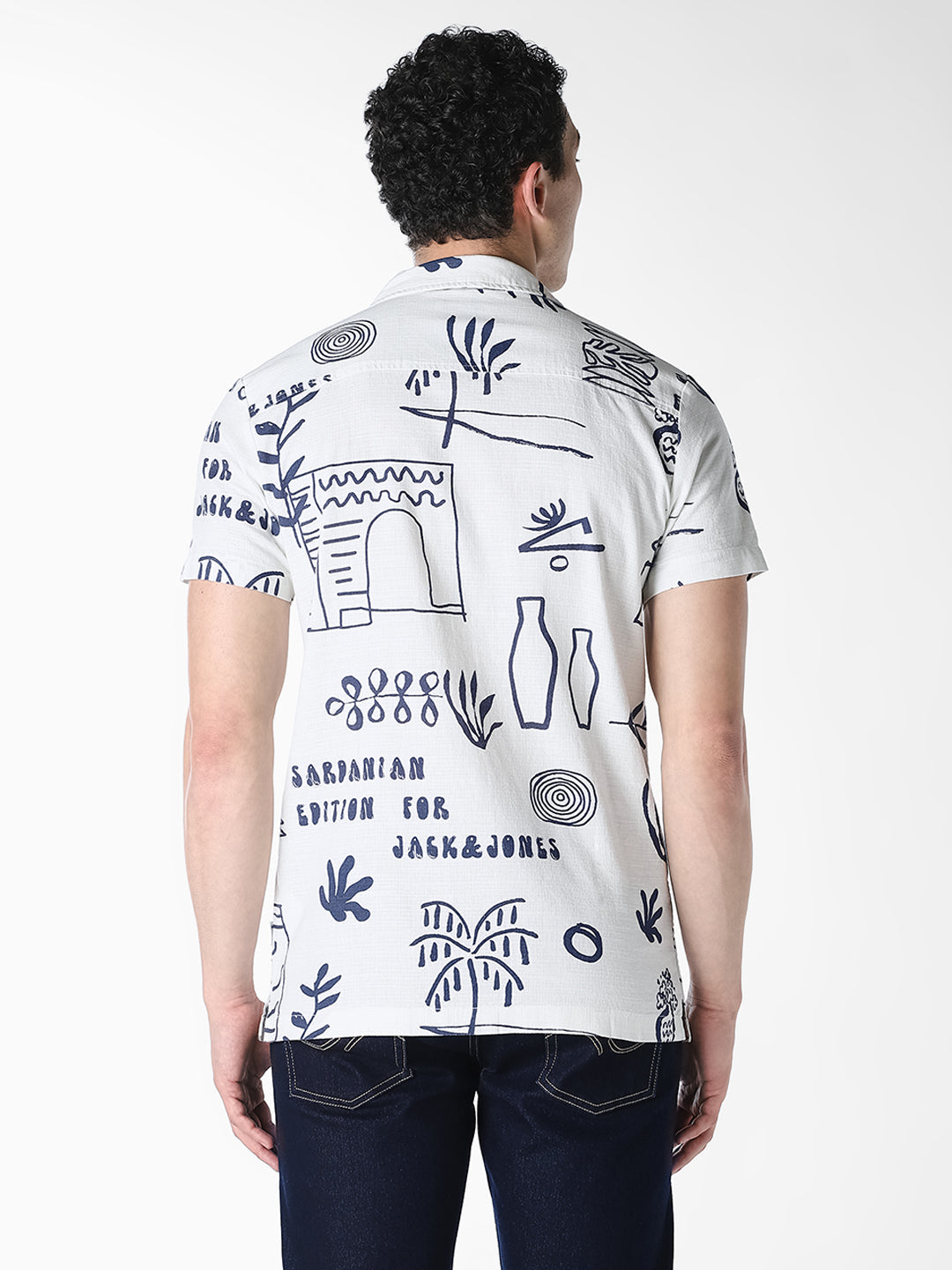 White Printed Comfort Fit Shirt