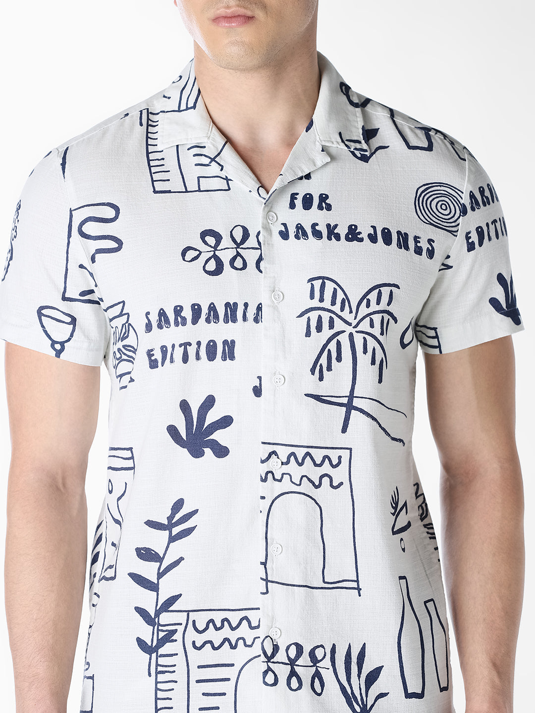 White Printed Comfort Fit Shirt